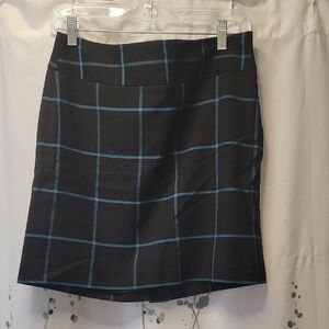 Stylish Black and Blue Plaid Women's Skirt